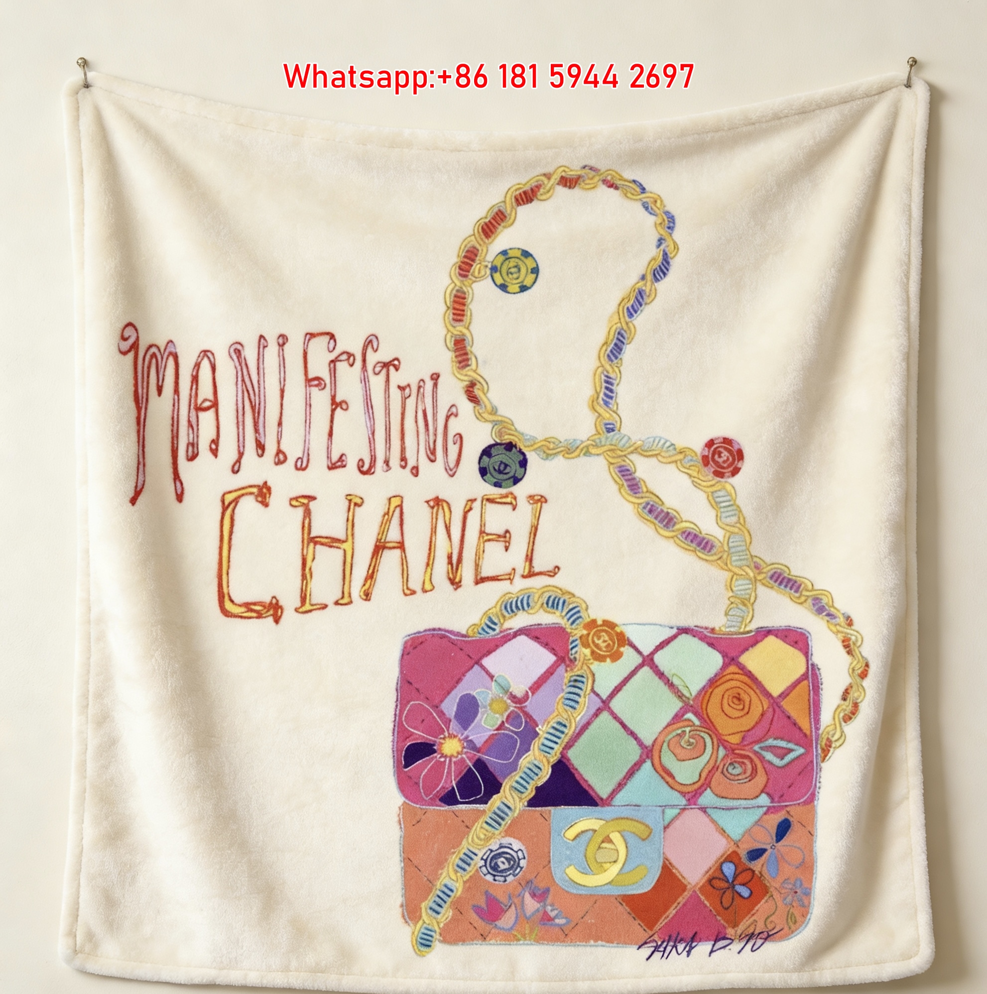 Chanel Inspired Manifesting Chanel Art Flannel Throw Blanket IMG_7350